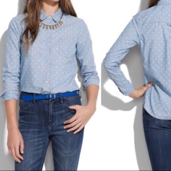 Madewell, Blue and White dots , Sz XSmall - Picture 3 of 3